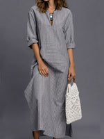 Women's Retro Striped Print Casual Dress