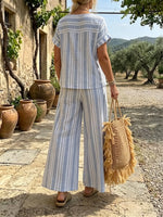 Women's Classic Striped Relaxed Two-Piece Set