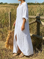 Pure Canvas Oversized Linen Shirt Dress