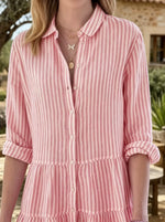 Rosewood Striped Tiered Shirt Dress
