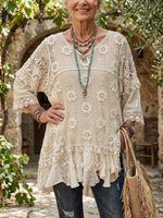 Women's Boho Crochet Fringe Cover-Up Blouse