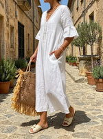 Ivory Whisper Lace-Trim Wide Leg Jumpsuit