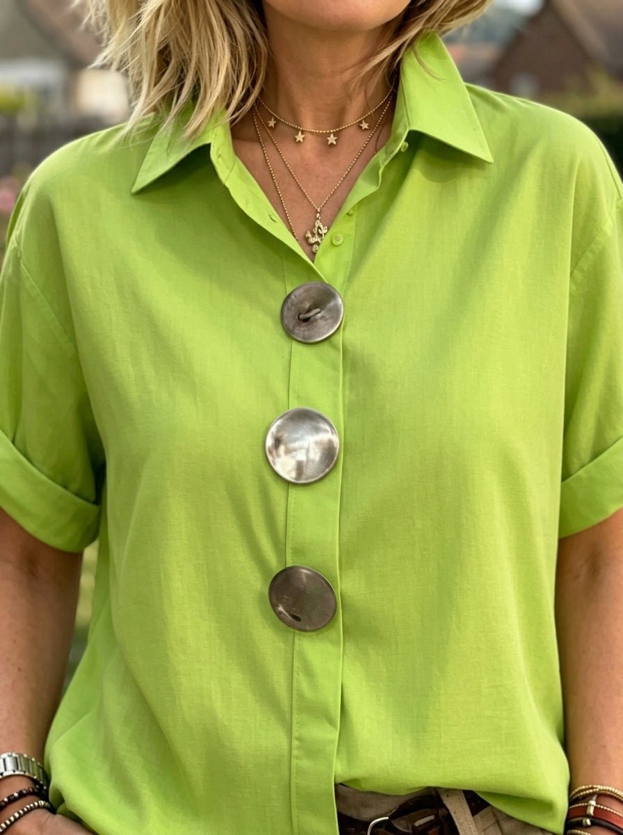 Women’s Short Sleeve Cotton Button Down Shirt