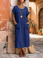 Women's Linen-Blend Pocket Dress