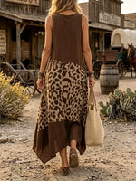 Wild West Leopard Color-Block Midi Dress