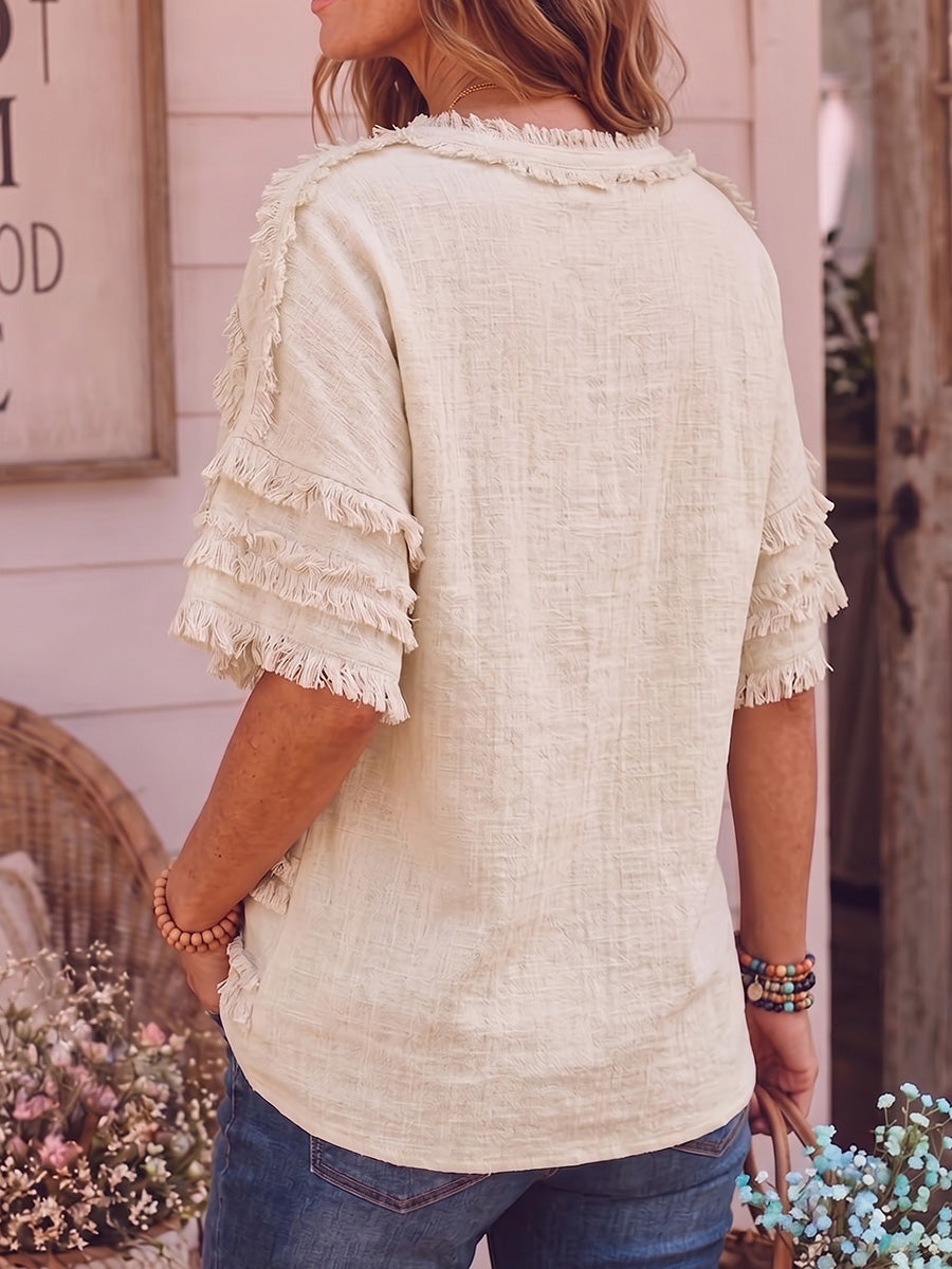 Vintage Art Comfortable Summer Fabrics Cotton Linen Shirt