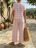 Women's Pink Gingham Coordinated Set