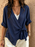 Women's Wrap Tie-Front Blouse