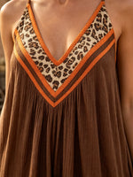 Bohemian Safari Mixed Print Halter Dress