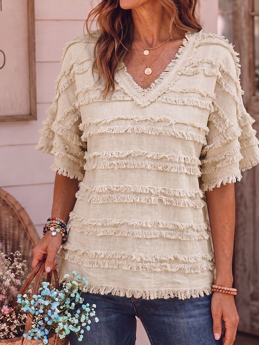 Vintage Art Comfortable Summer Fabrics Cotton Linen Shirt
