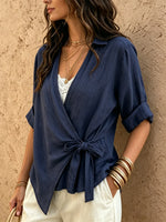 Women's Wrap Tie-Front Blouse