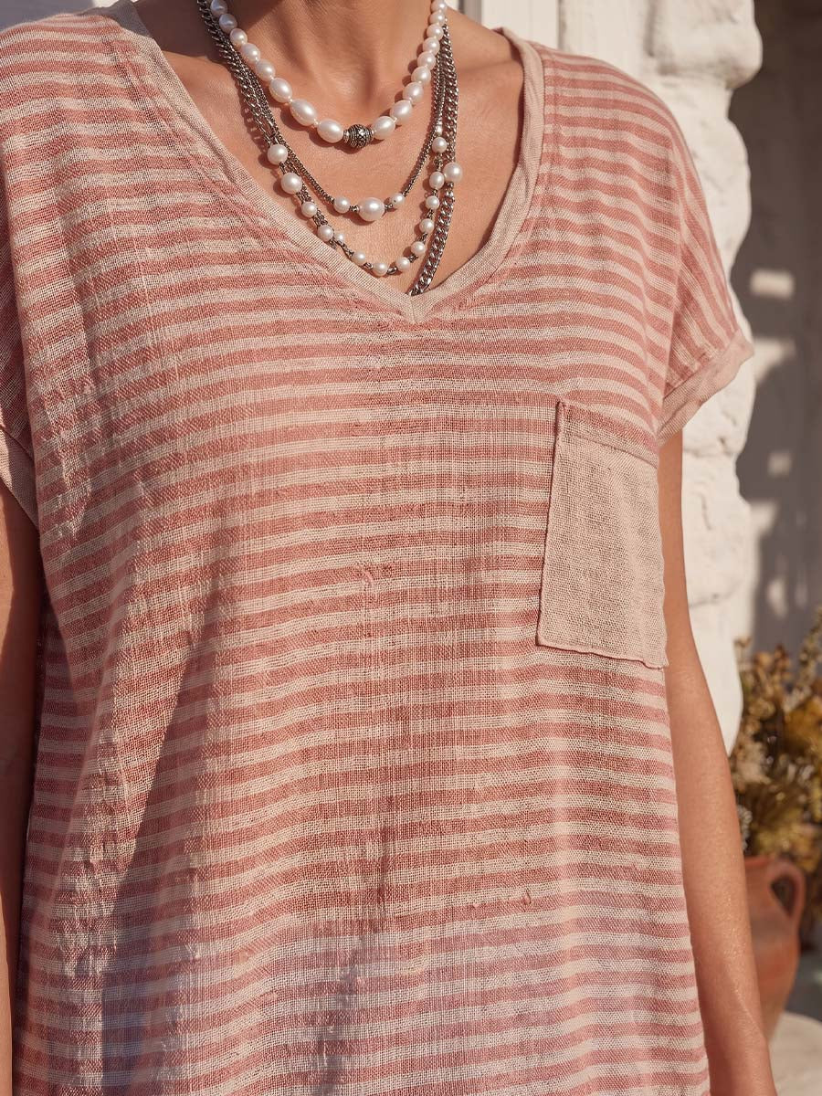 Vintage Art Comfortable Summer Fabrics Cotton Linen Shirt