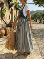 Women's Patchwork Striped Overall Dress