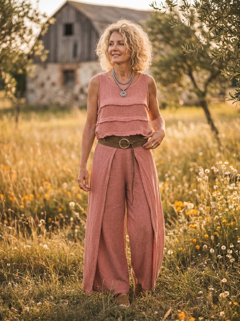 Women's Solid Layered Overlay Wide Leg Palazzo Pants