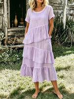 Women's Casual Flowy Ruffled Pocket Dress