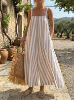 Mediterranean Breeze Striped Wide-Leg Jumpsuit