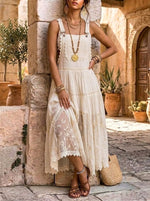 Women's Vintage Lace Tiered Overall Dress