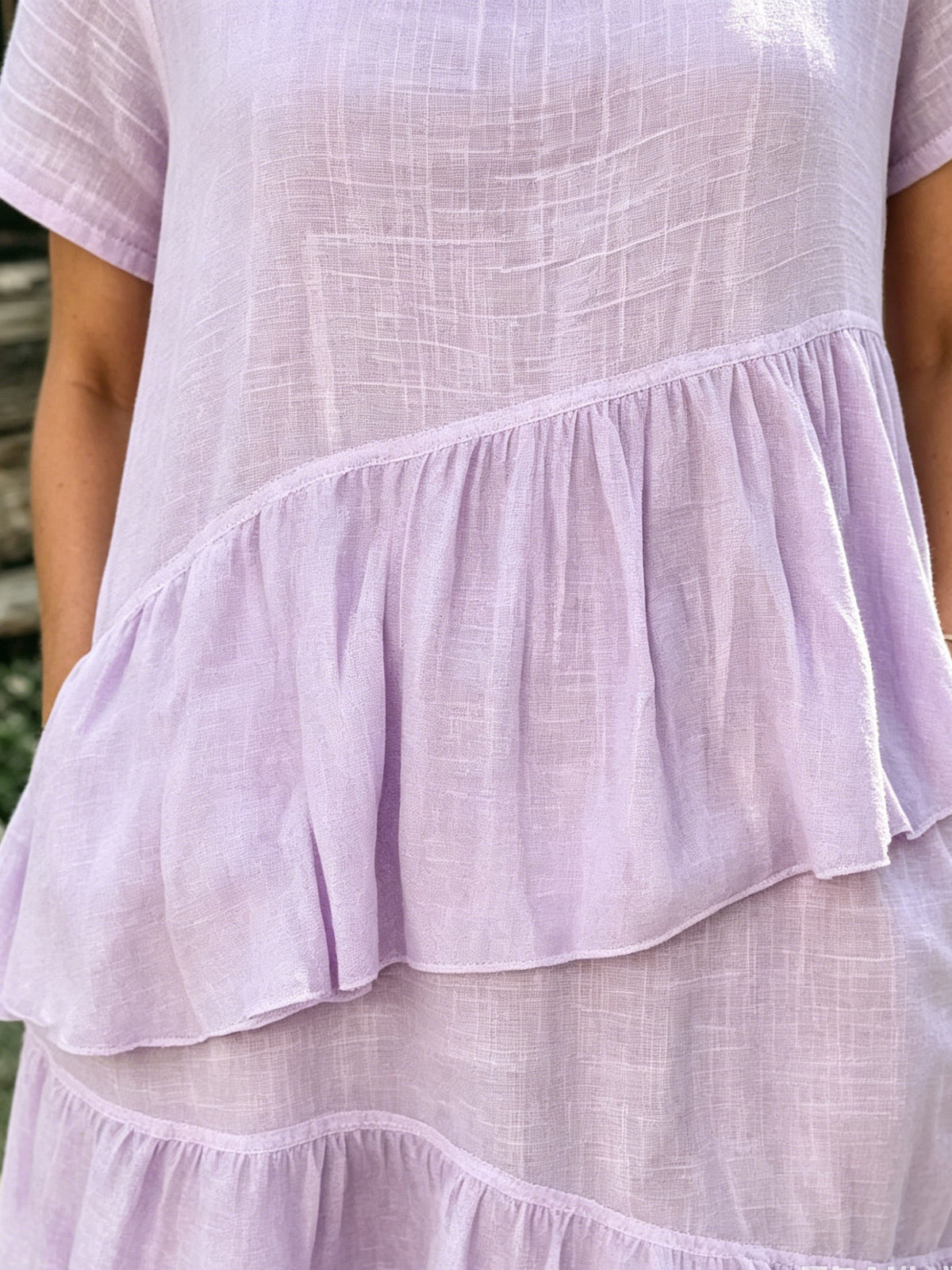 Women's Casual Flowy Ruffled Pocket Dress